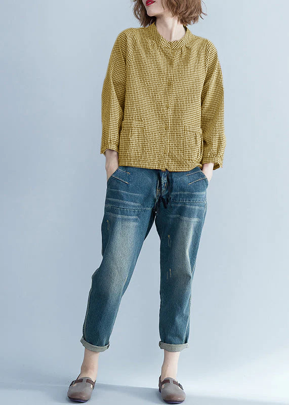 Damblus Långärmad med Plädmönster 5