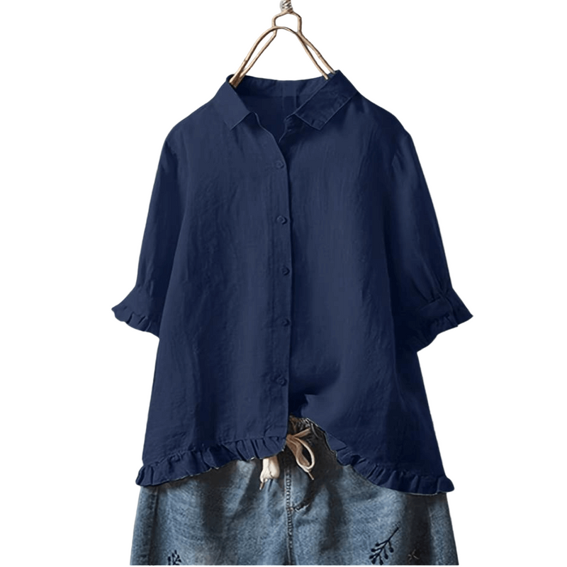 Damblus med Klassisk Design i Bomullsmix 0