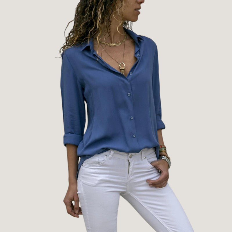 Damblus med V-ringning i Chiffong 1