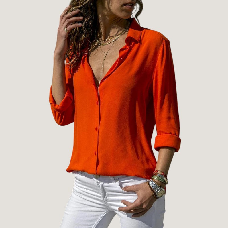 Damblus med V-ringning i Chiffong 5