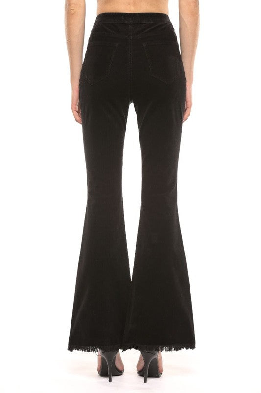 Damens Högmidjade Corduroy Super Flare Jeans 0