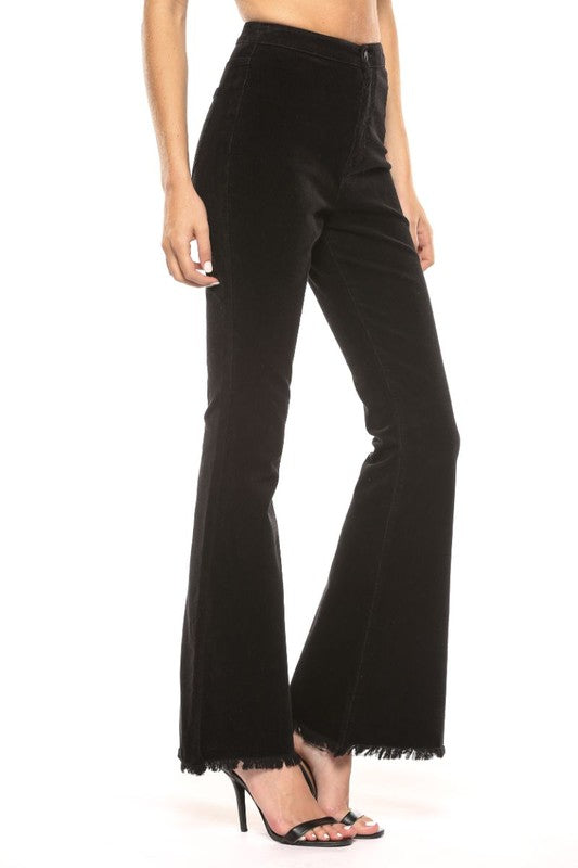 Damens Högmidjade Corduroy Super Flare Jeans 1