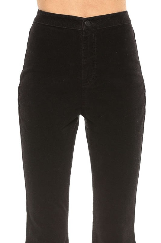 Damens Högmidjade Corduroy Super Flare Jeans 2