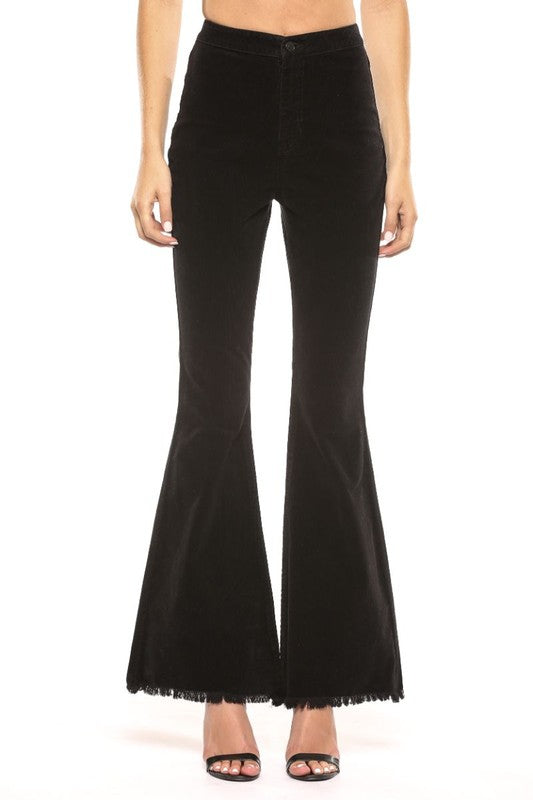 Damens Högmidjade Corduroy Super Flare Jeans 3