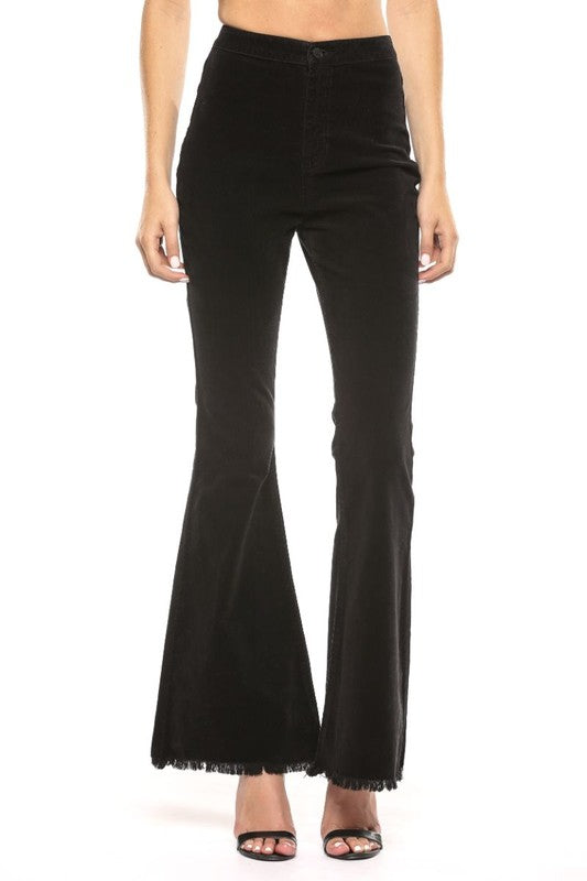 Damens Högmidjade Corduroy Super Flare Jeans 4