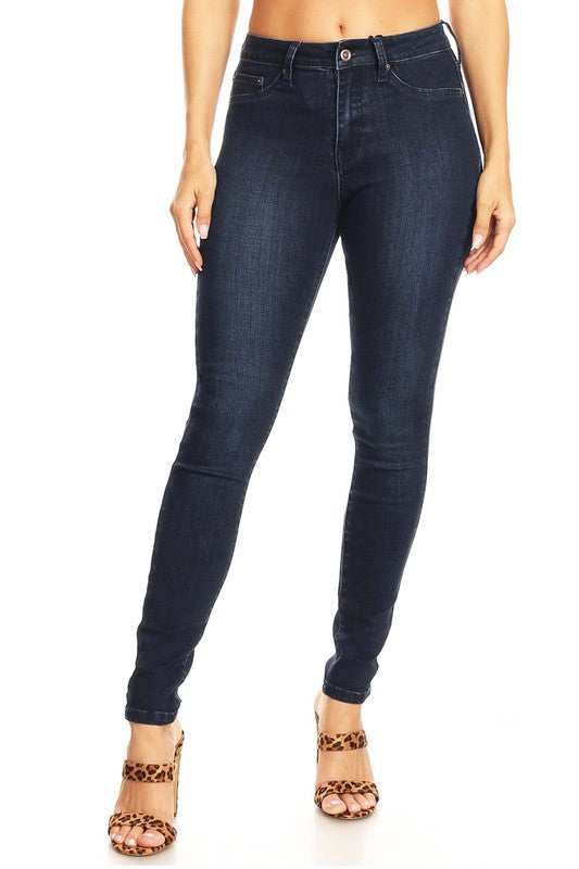 Damens Högmidjade Skinny Jeans Denim 1