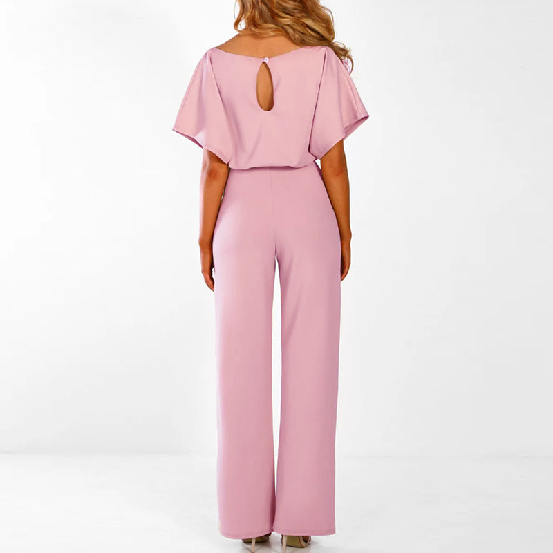 Damens Jumpsuit Med Laced Midja och Vida Ben 7