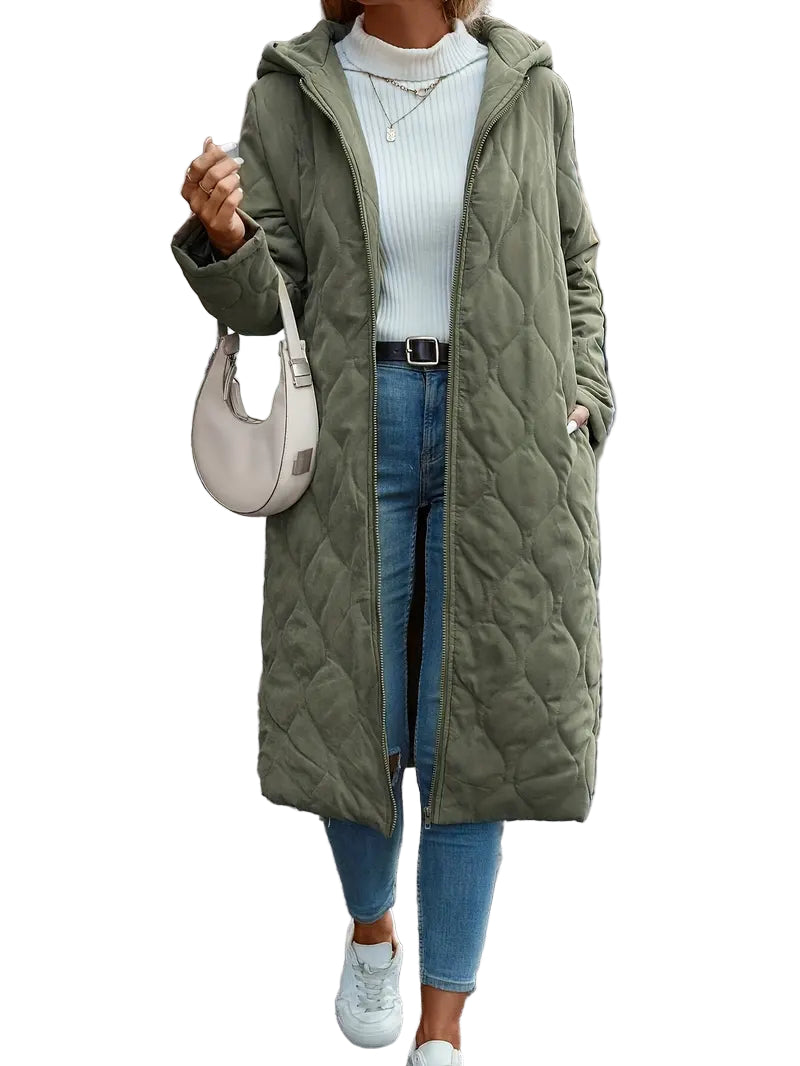 Damens Långärmad Kappa Med Huva 0