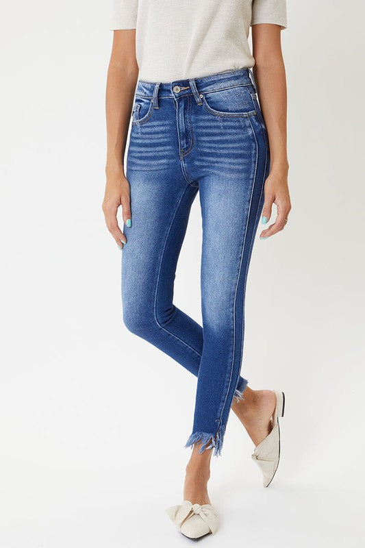 Damens Skinny Jeans Hög Midja med Detaljerad Söm 4