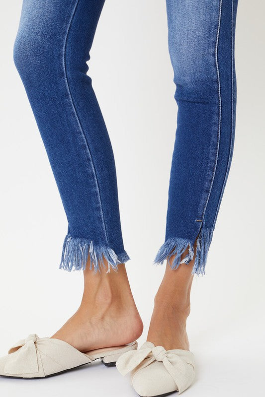 Damens Skinny Jeans Hög Midja med Detaljerad Söm 5