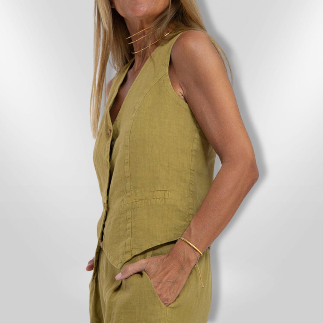 Damensemble med Justerad Top och Lätt Byxa 2