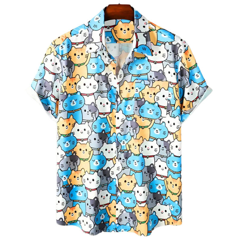 Damer Avslappnad T-shirt Kattmotiv Lätt Tyg 0