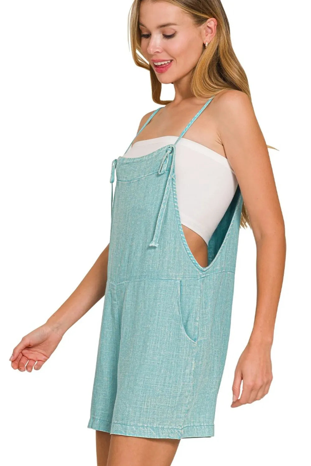 Damer Romper Justerbara Spaghettiband Tvättad Linne 1