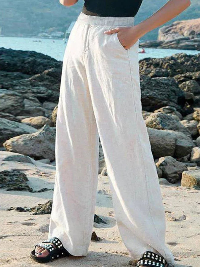 Damer Vida Byxor Hög Midja Lätt Polyester 1