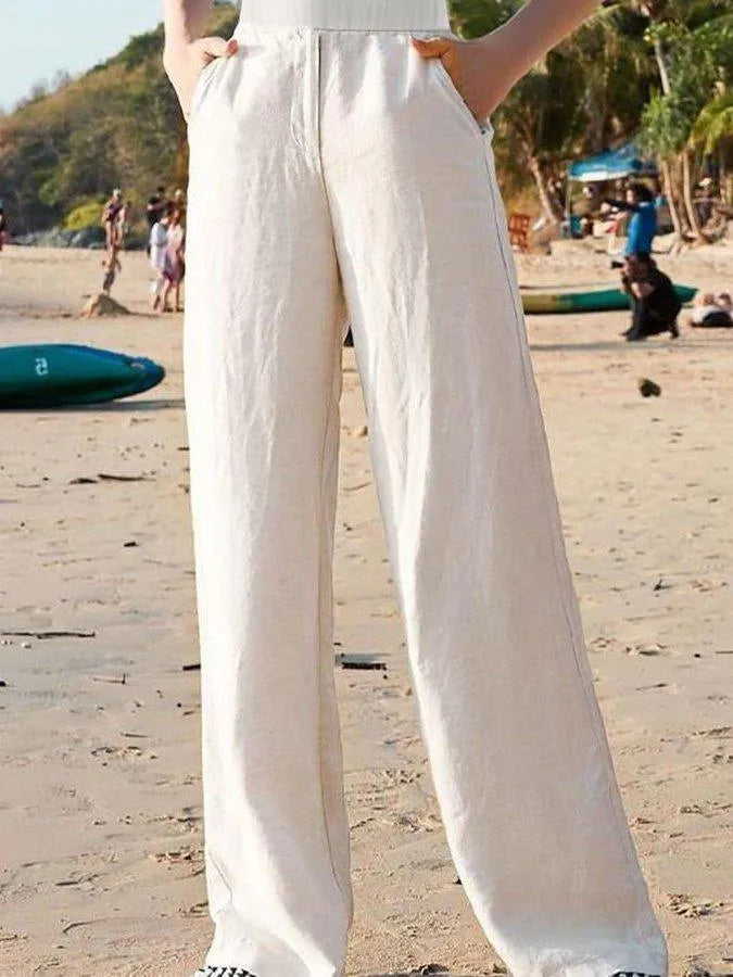 Damer Vida Byxor Hög Midja Lätt Polyester 3