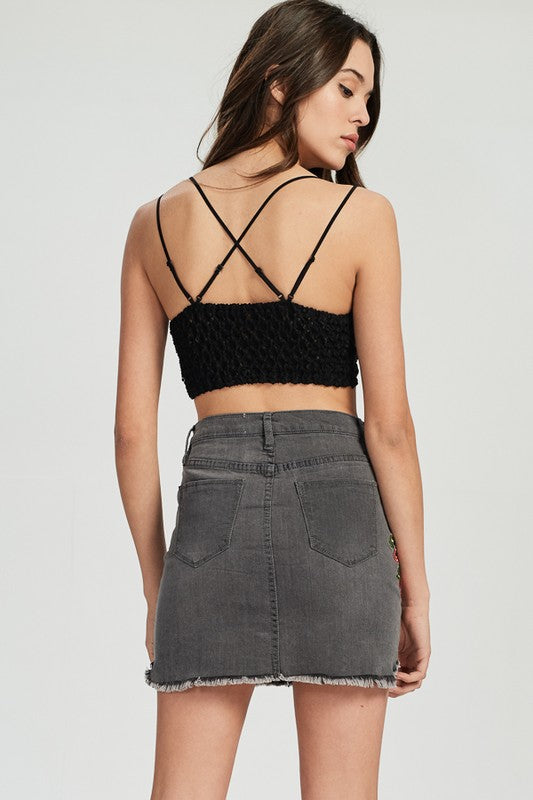 Damernas Bralette med Dubbel Rem och Vågig Spets 1