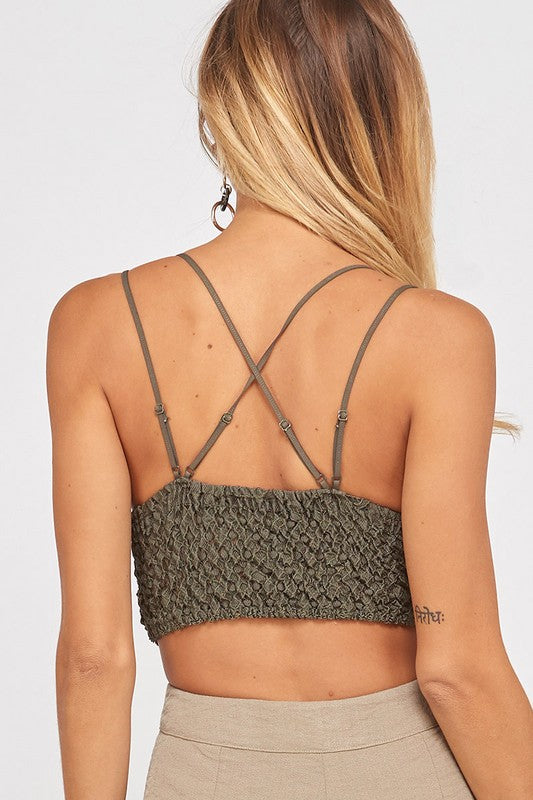 Damernas Bralette med Dubbel Rem och Vågig Spets 3