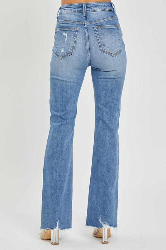 Damernas Flared Jeans Hög Midja Medium Denim 3