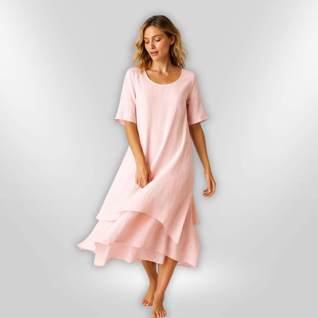 Damernas Klänning Flödande Stil Bomull 1