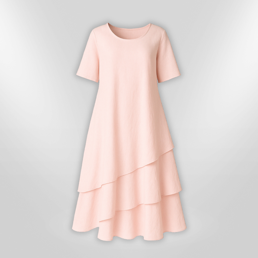 Damernas Klänning Flödande Stil Bomull 3