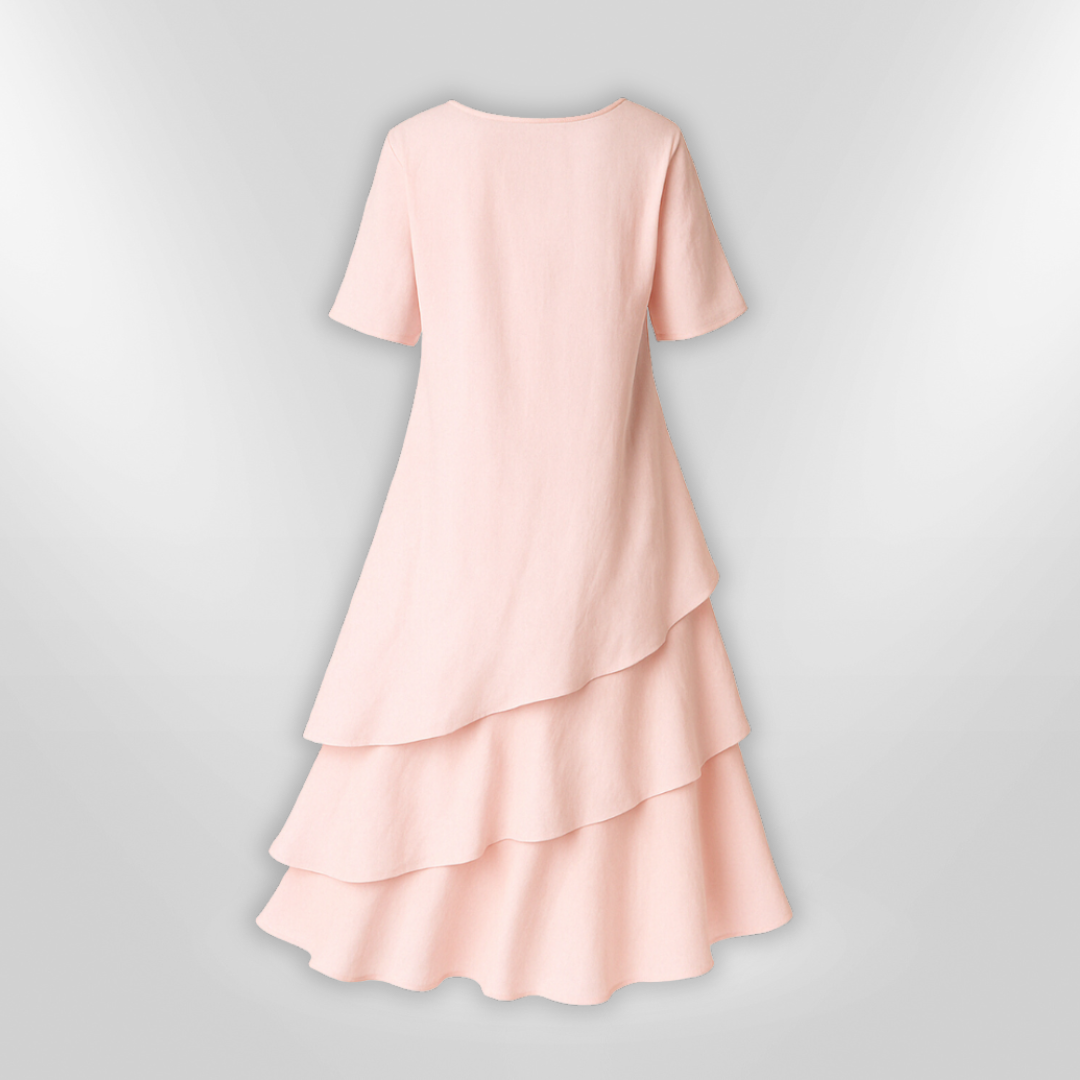 Damernas Klänning Flödande Stil Bomull 4