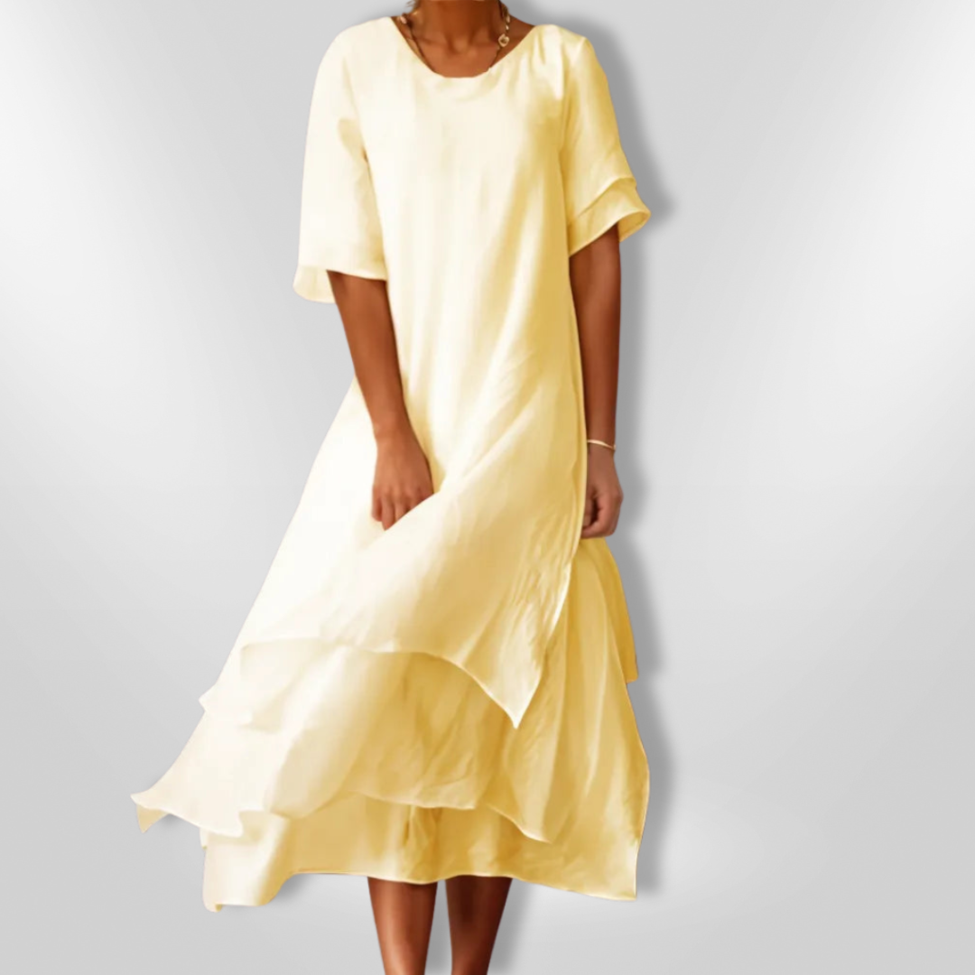 Damernas Klänning Flödande Stil Bomull 6