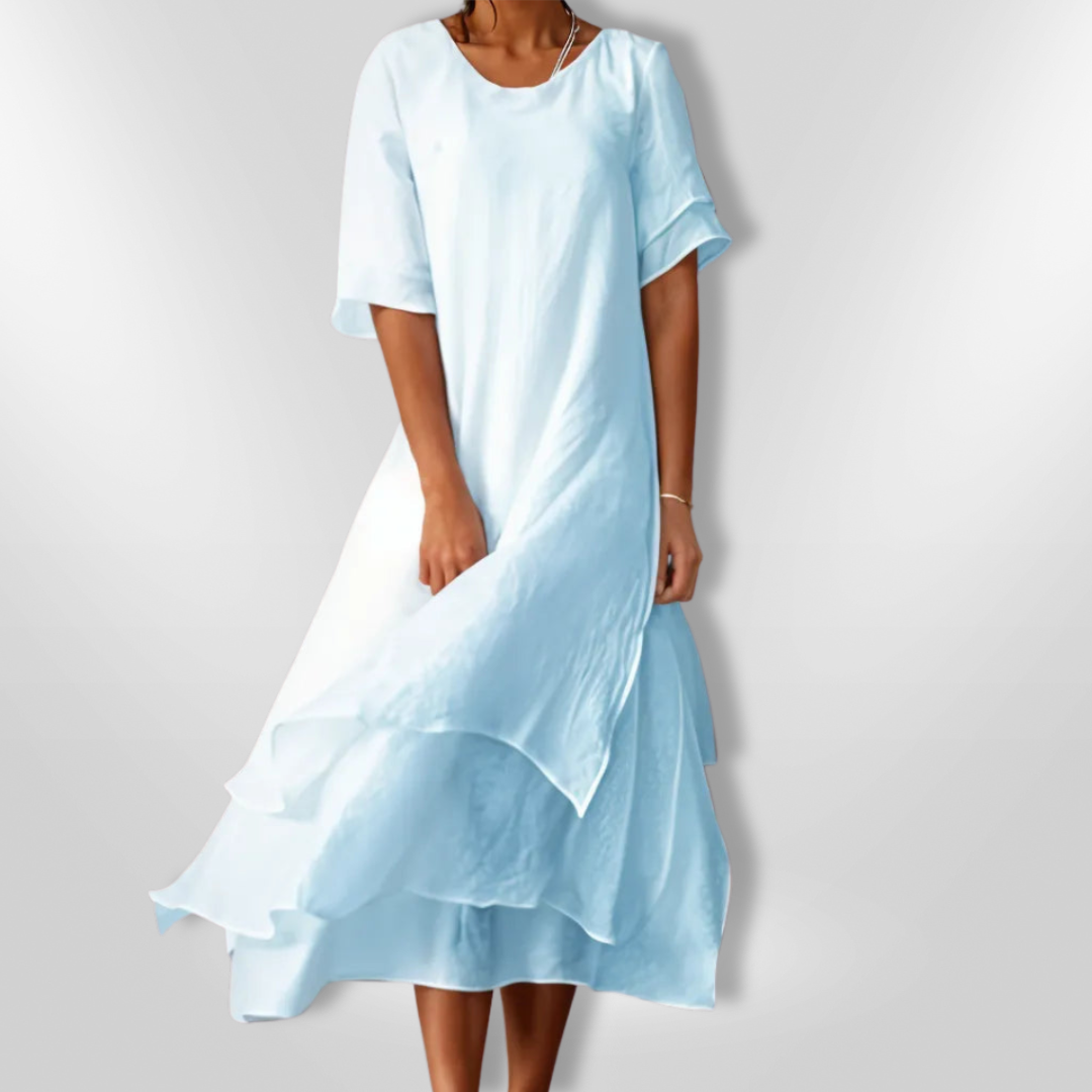 Damernas Klänning Flödande Stil Bomull 8