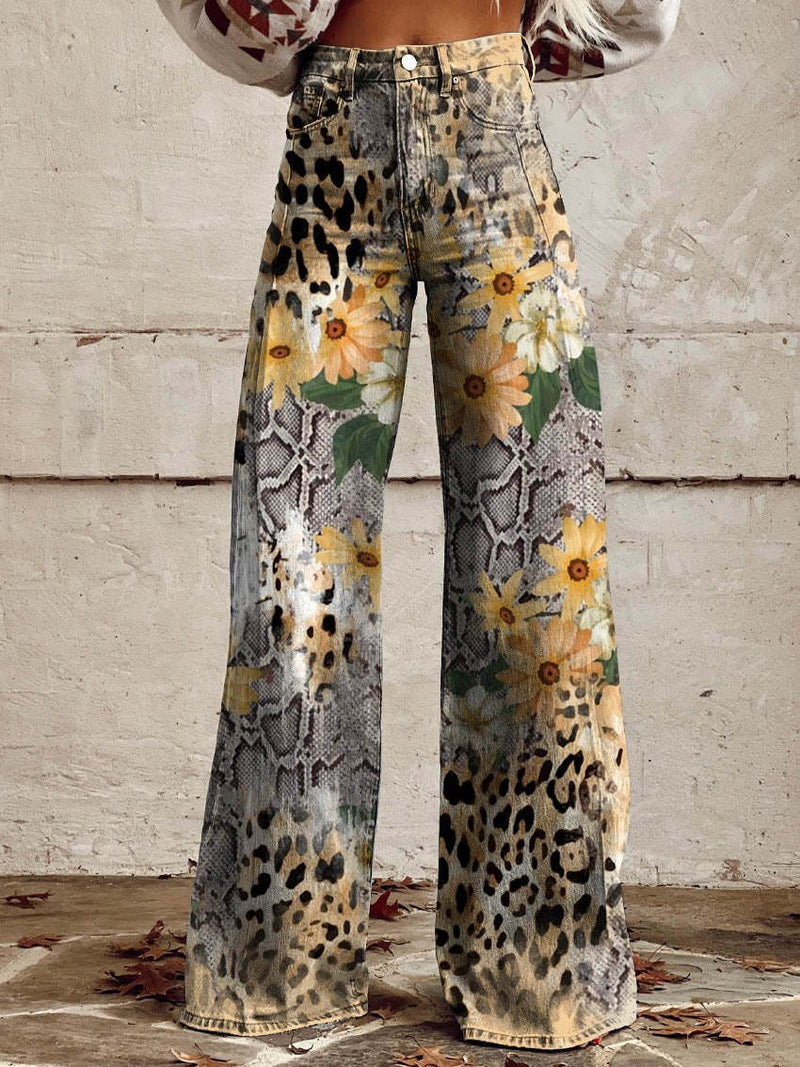 Damernas Långa Denimbyxor Avslappnad Passform Denim 8