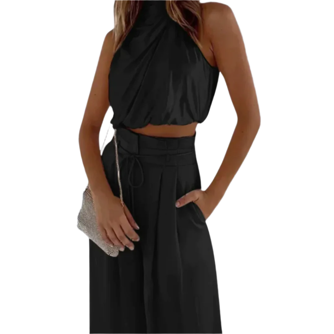 Damernas Tvådelade Set Draperad Polyester 0