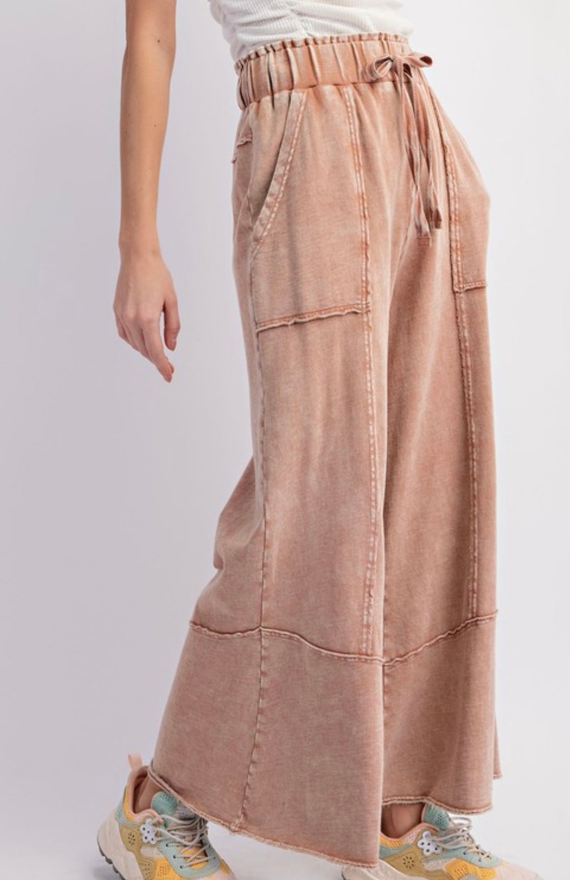 Damernas Vida Byxor i Terry Knit Mineraltvättad 1