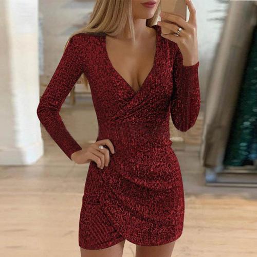 Damernas Wickelkleid Glittrande Detaljer Mjukt Tyg 2