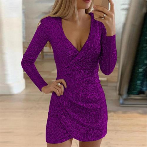 Damernas Wickelkleid Glittrande Detaljer Mjukt Tyg 4