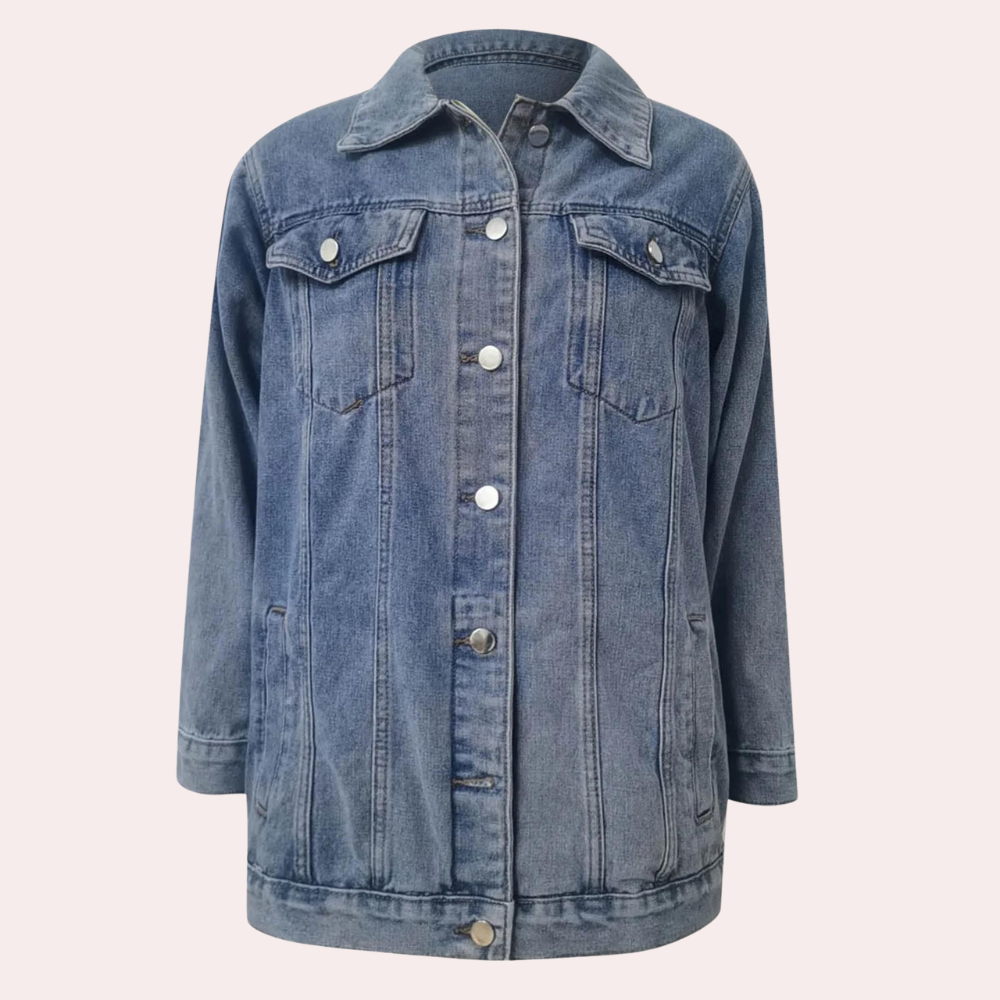 Damjacka Oversize Retro i Denimlook för Kvinna 4