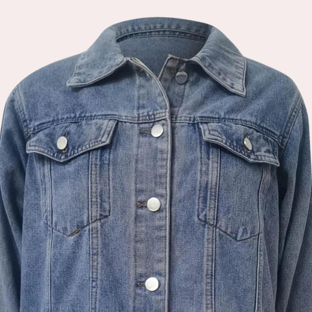 Damjacka Oversize Retro i Denimlook för Kvinna 6