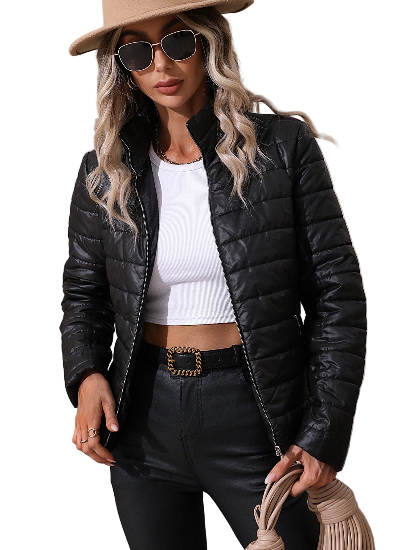 Damjacka Vattentålig Kviltad med Strömlinjeformad Passform för Vår/Höst 0