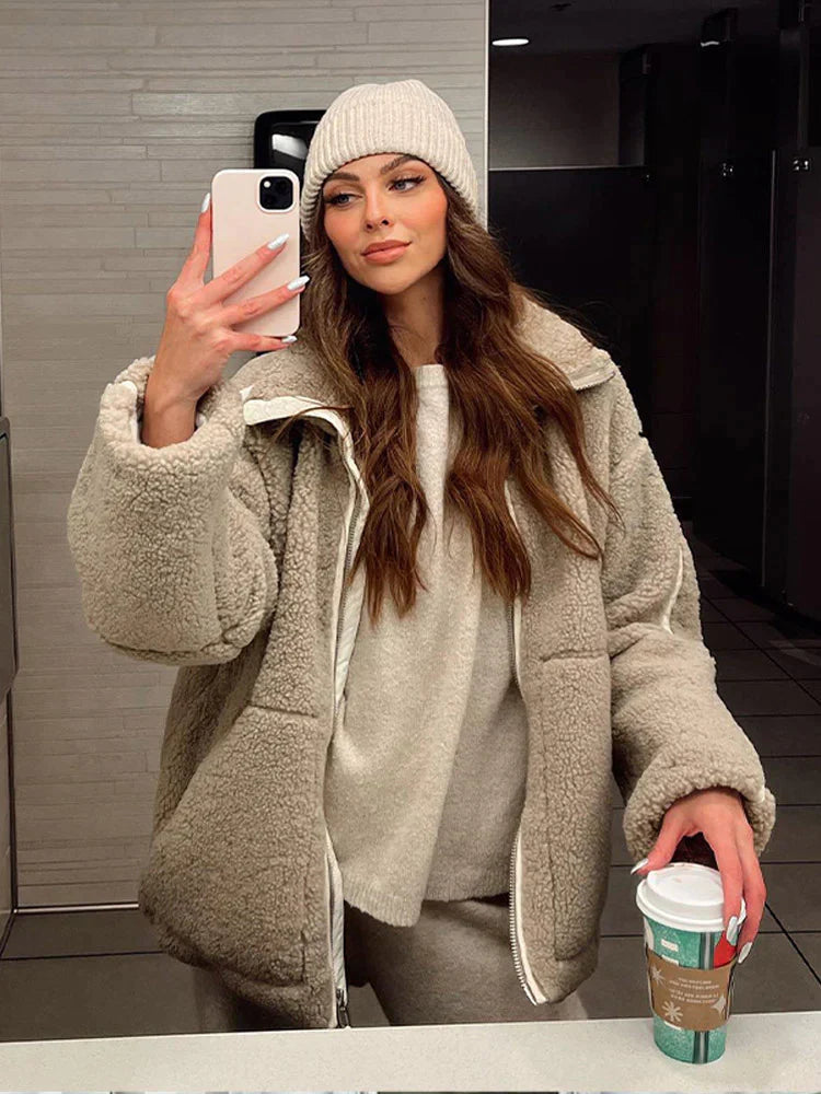 Damjacka i Patchworkdesign med Långa Ärmar 4