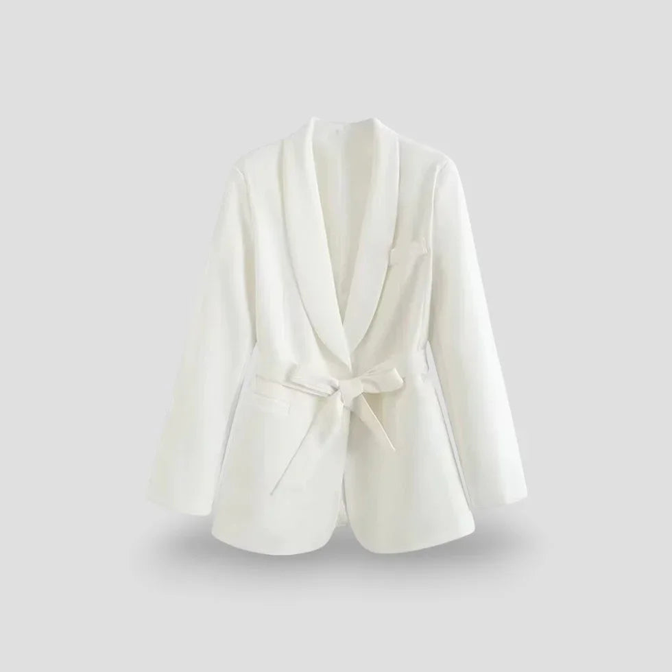 Damjacka med sjalkrage och bälte 4