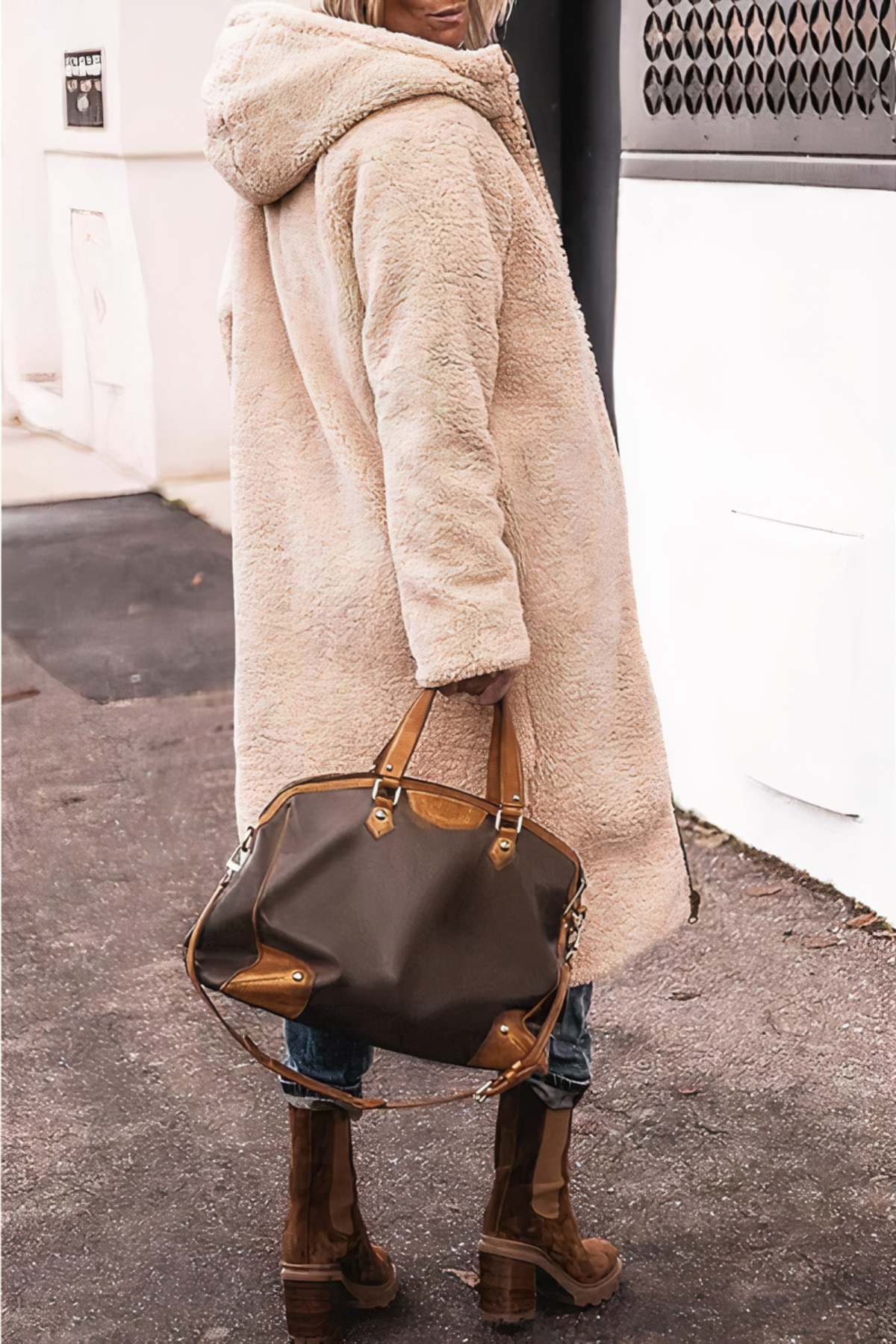 Dams Parkas Dubbelsidig Med Teddyfoder För Kalla Vinterdagar 7