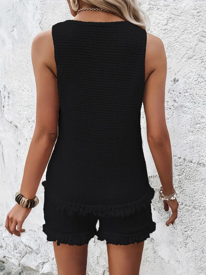 Damset Rund Halsringning Bred Axelremmar Lätt Polyester 6