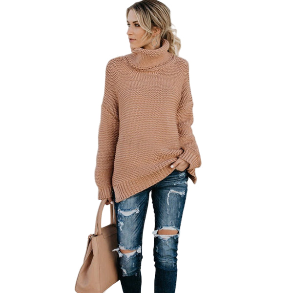 Damstickad Tröja Turtleneck Chunky 0