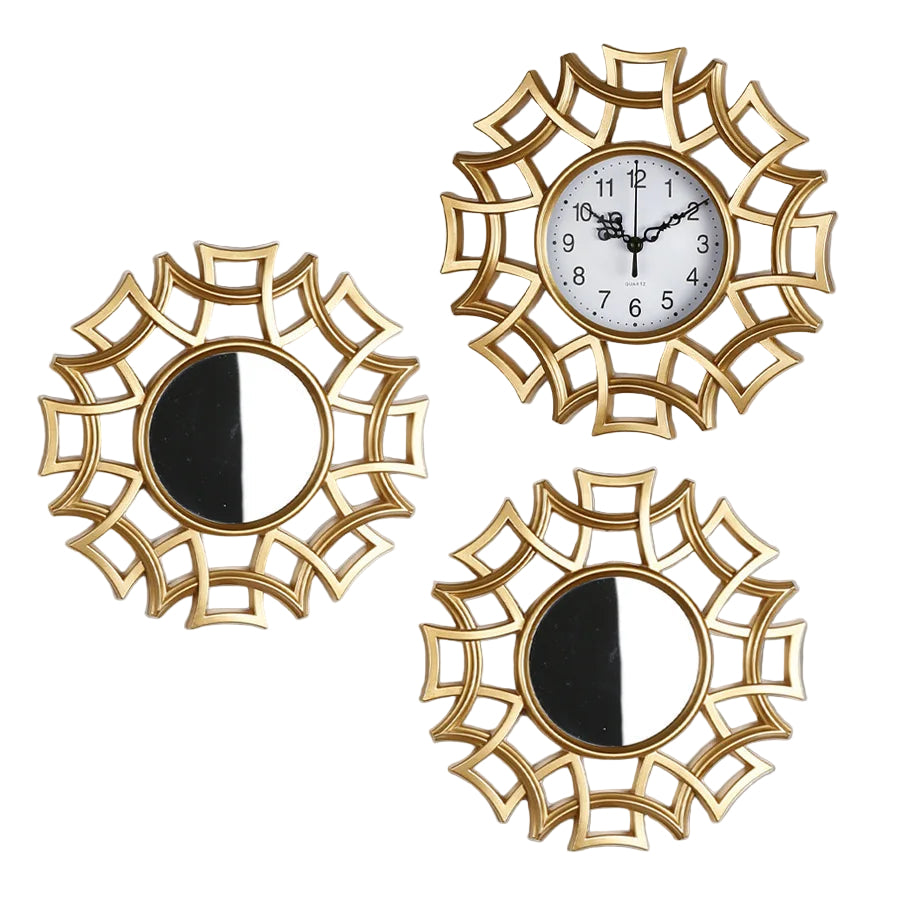 Dekorativt Klocka och Spegelset i Vintage Stil 0