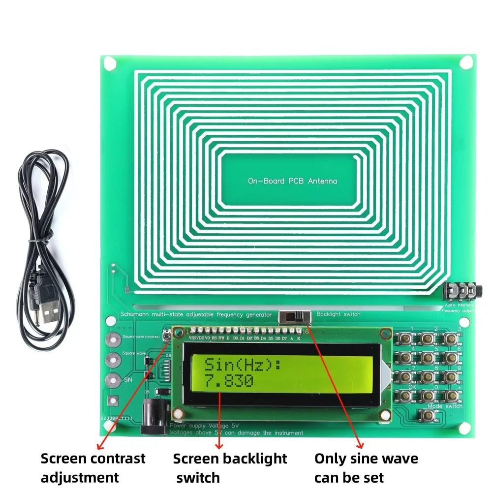 Digital Frekvensgenerator för Schumann-vågor Justerbar Frekvens och USB-anslutning 4