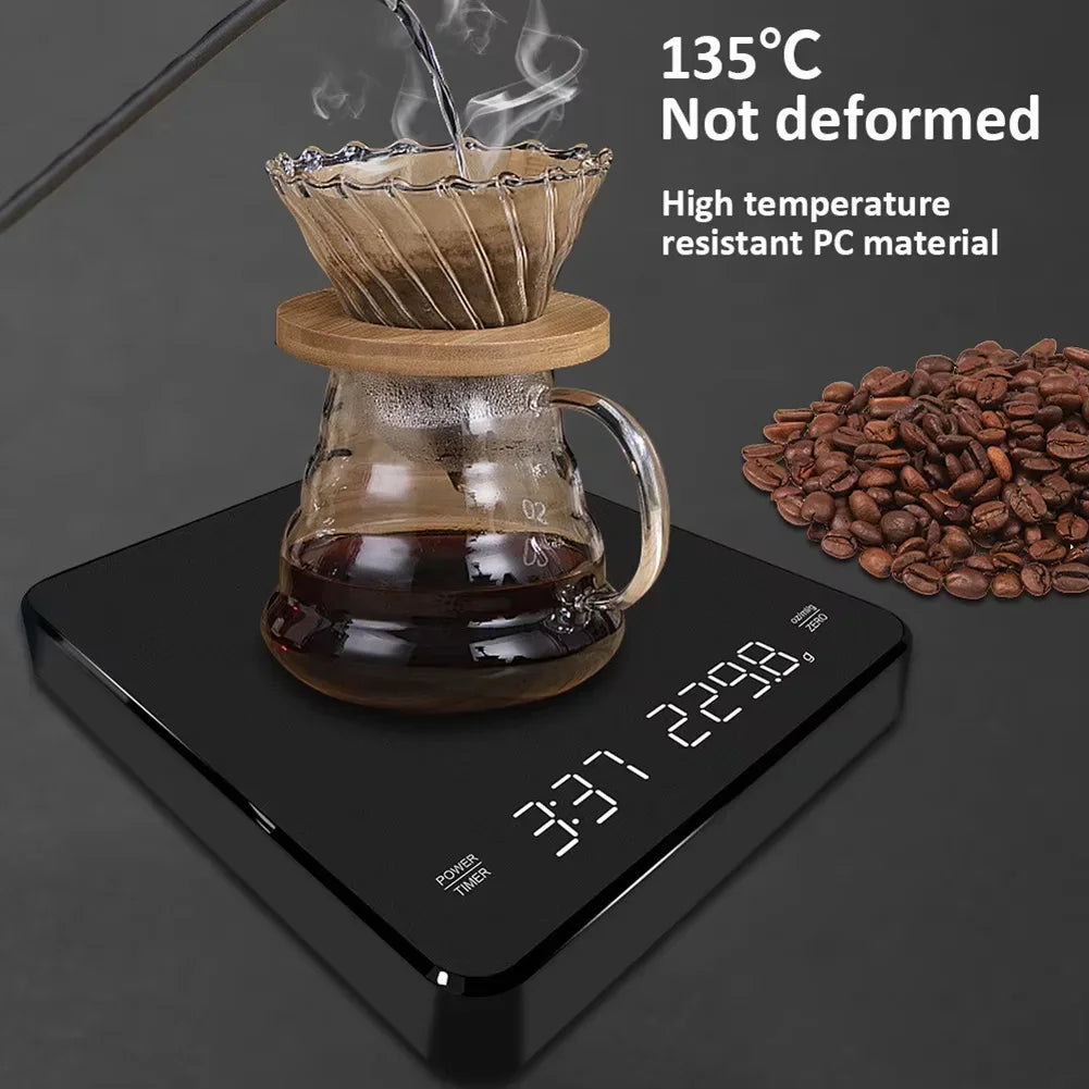 Digital Kaffevåg med Timer och LED-skärm 3