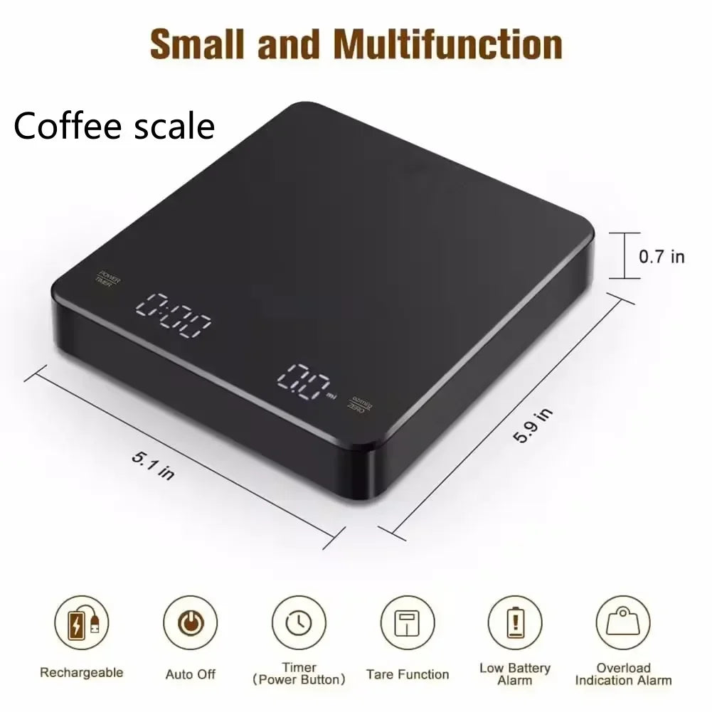 Digital Kaffevåg med Timer och LED-skärm 4