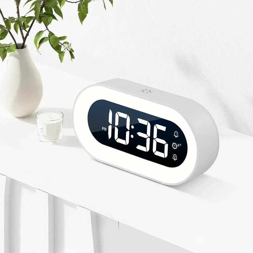 Digital Väckarklocka Med Ljus och Dimbar Display För Sovrum 2