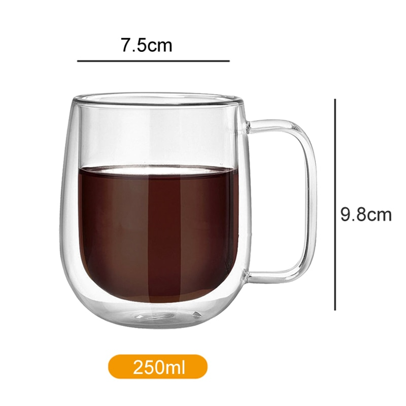 Dubbelväggig Glaskopp För Kaffe Och Te Modern Design 5