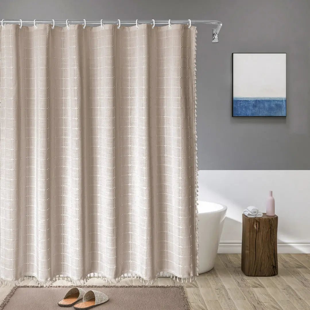Duschdraperi Boho med Tofsar - Vattentät och Snabbtorkande Design 8