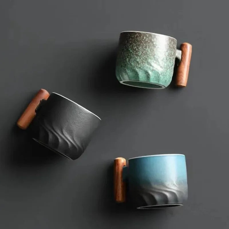 Espresso Mugg med Unik Design och Trähandtag 2