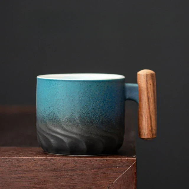 Espresso Mugg med Unik Design och Trähandtag 5