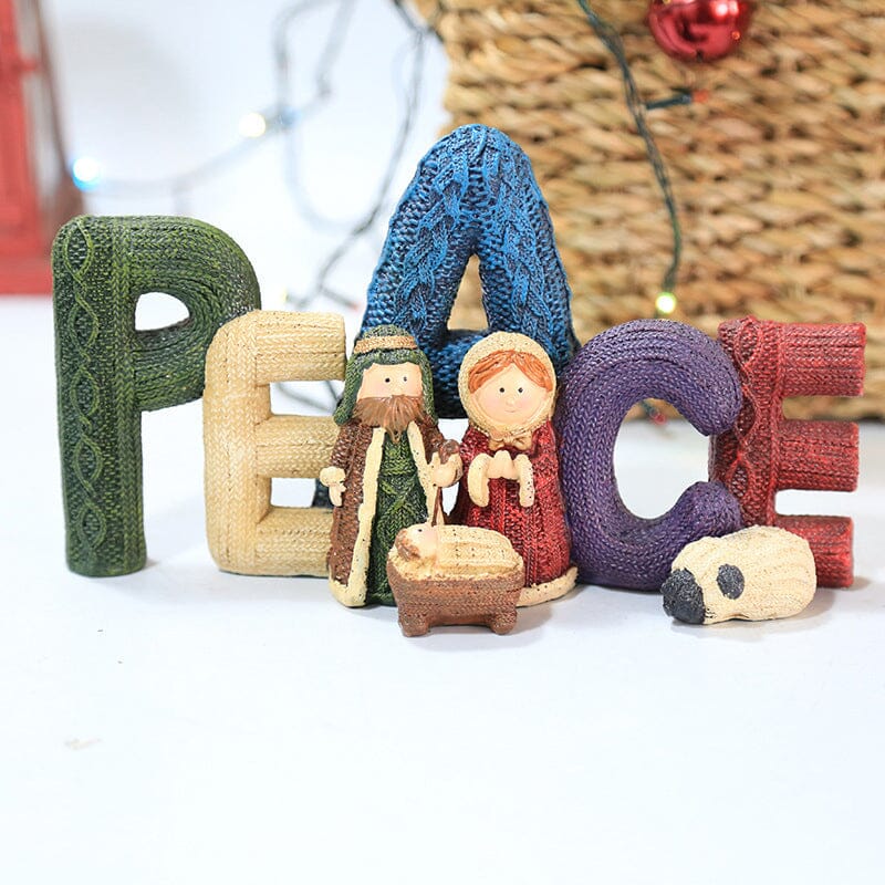 Familjefödelsestaty med Detaljerat Hantverk 2